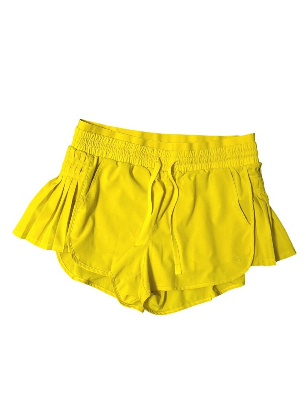 JoyLab Womens Yellow Athletic Running Shorts W/ Built-In Liner & Elastic Waistba